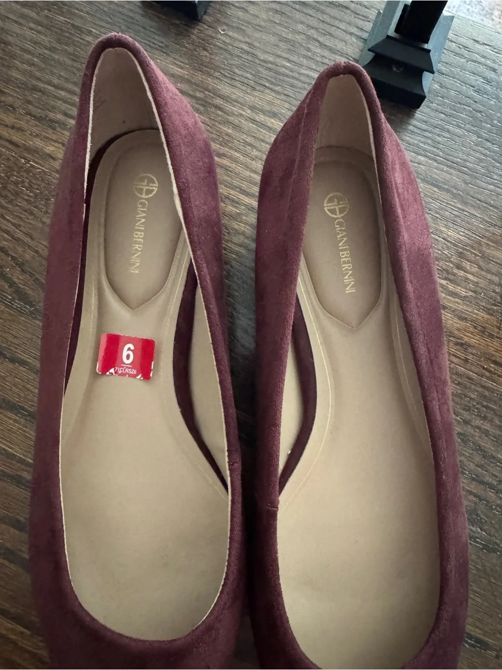Giani Bernini Pointed Toe Flats in Burgundy Suede